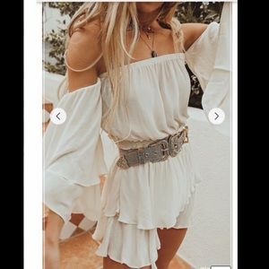 Forever 21 Swim Cover Up Mini Dress, Ivory